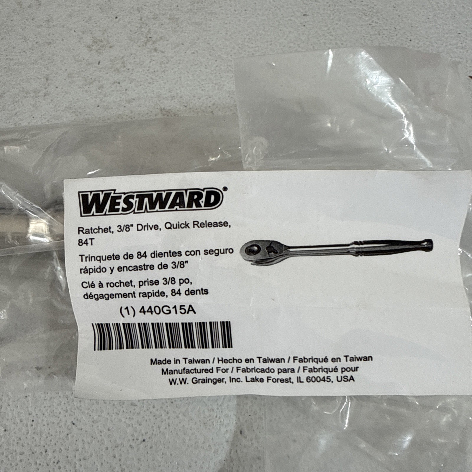 Westward 440G15A 3/8″ Drive 84T 8-1/2″ Quick Release Ratchet NEW