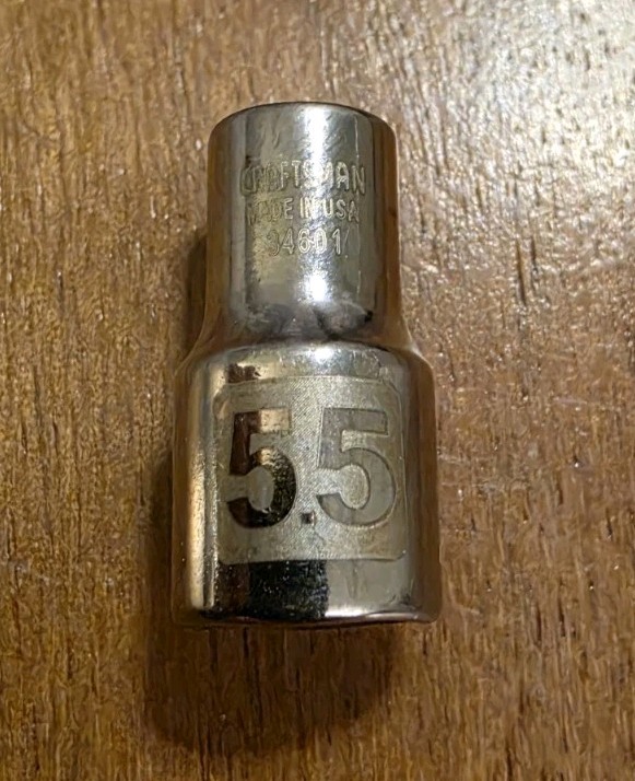 Craftsman USA 5.5mm Socket 6 Point 1/4″ Drive 34601 Easy Read