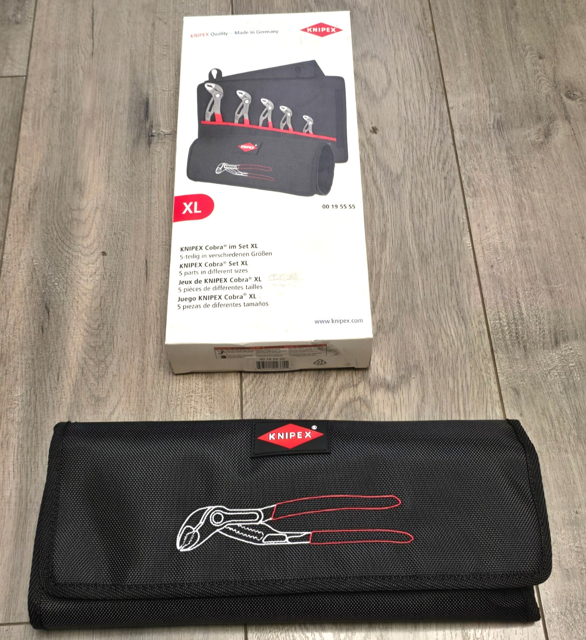 Knipex Tools 001955S5 5pc Cobra Pro Plier Set 5″, 6″, 7″, 10″ & 12″ w/Pouch