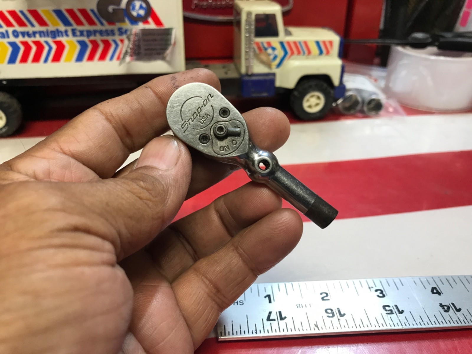 Snap on ratchet stubby 3/8” drive modified OXOX