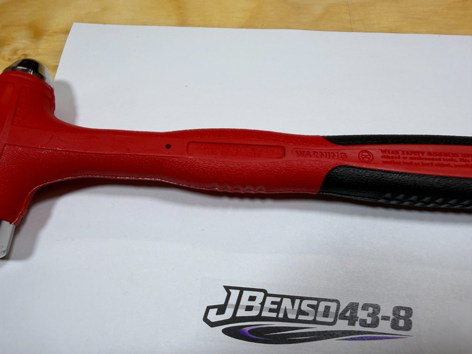Snap-on Tools USA NEW RED 8oz / 225g Soft Grip Dead Blow Hammer HBBD8