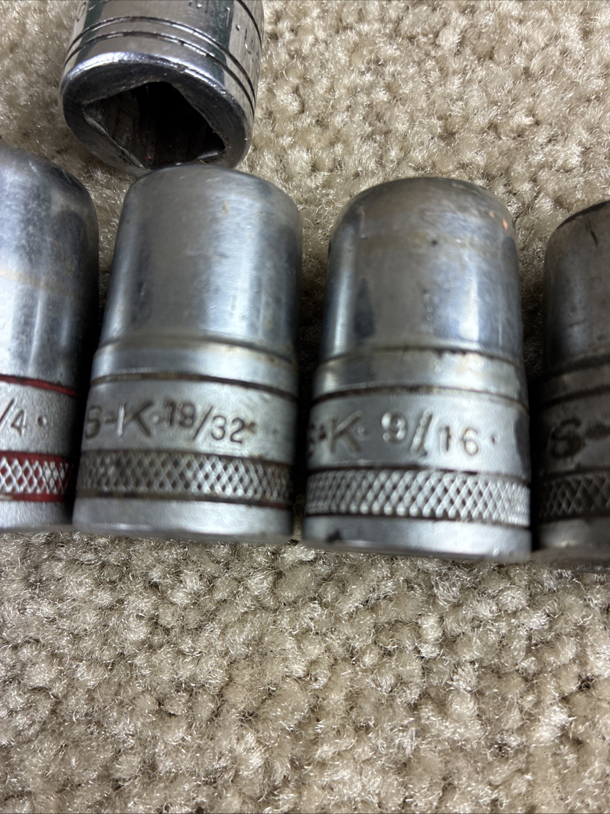 S-K 1/2” Drive SAE Ratchet/Socket Set 12Pcs. Vintage w/Box