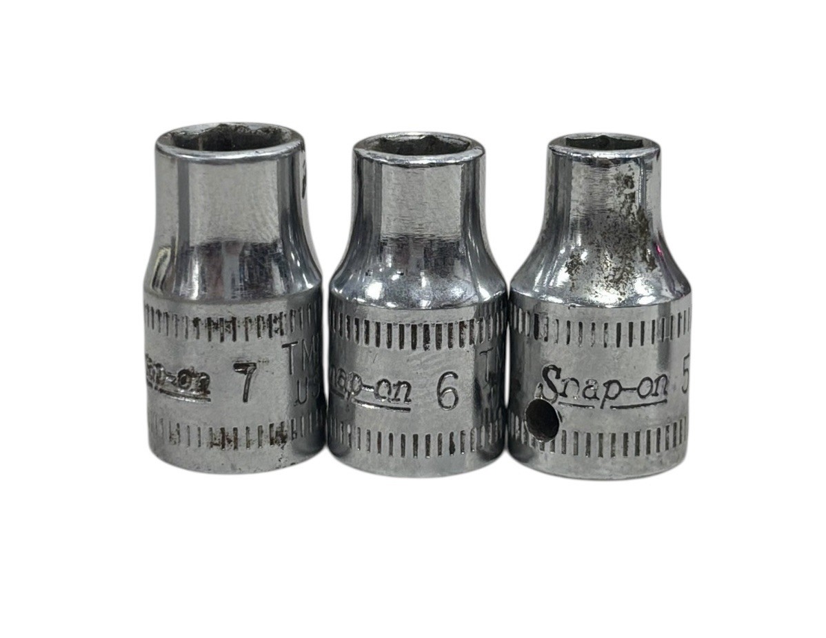 Snap On Shallow Socket Set – Chrome, TMM4-TMM14 (Missing TMM7)