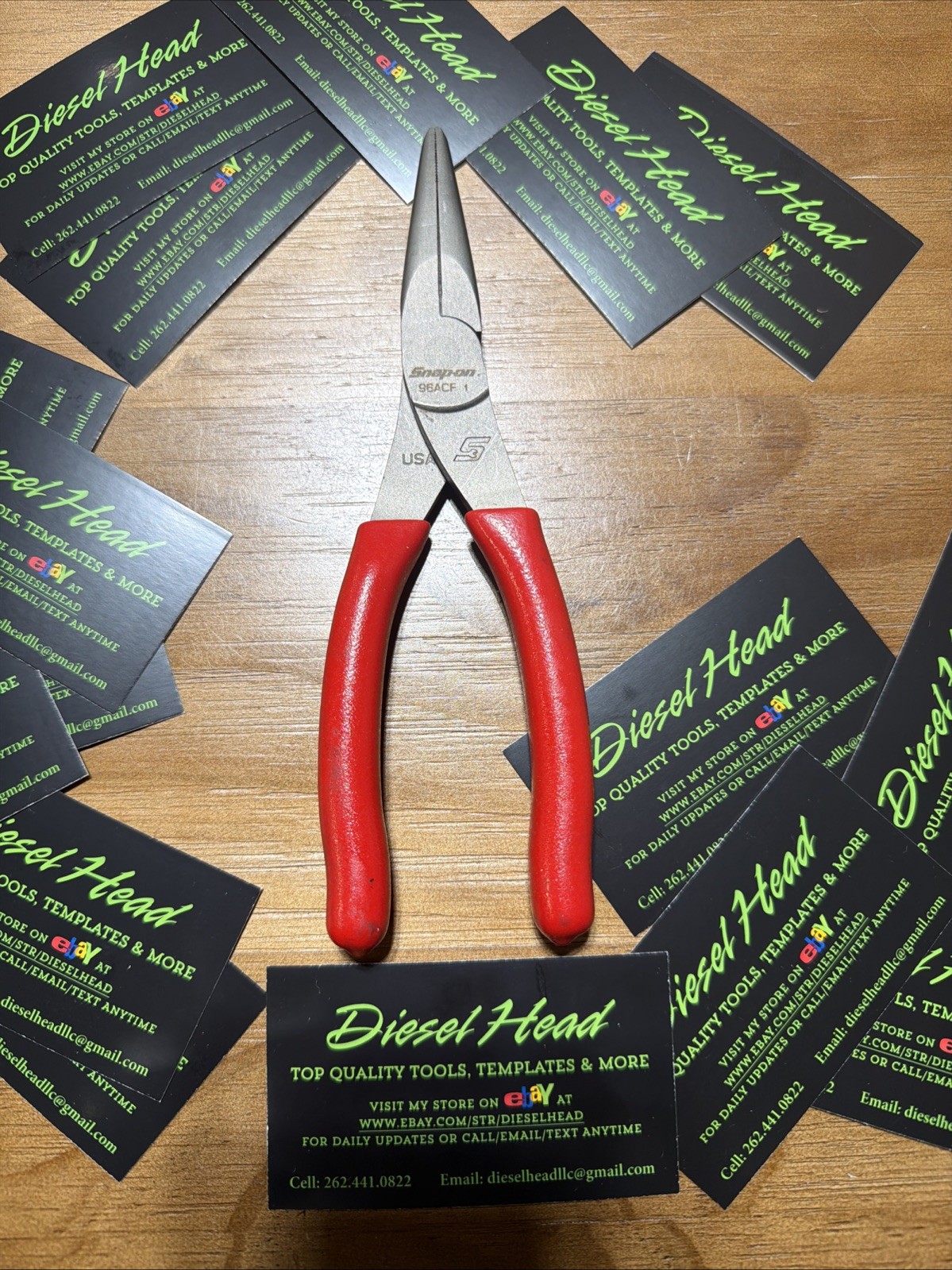 *New* Snap On Tools 96ACF CLASSIC RED Soft Grip Needle Nose Pliers