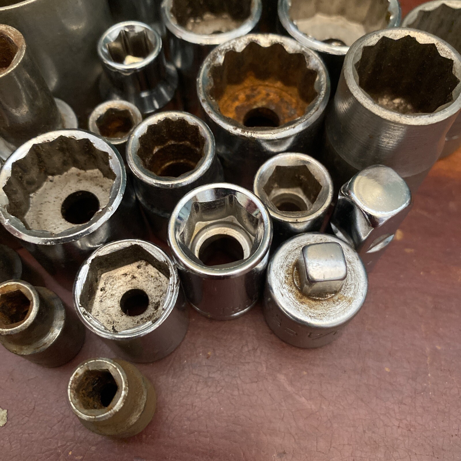 Big Socket Lot Of 64 Assorted Sizes & Brands Metric & SAE Japan Taiwan USA Tools