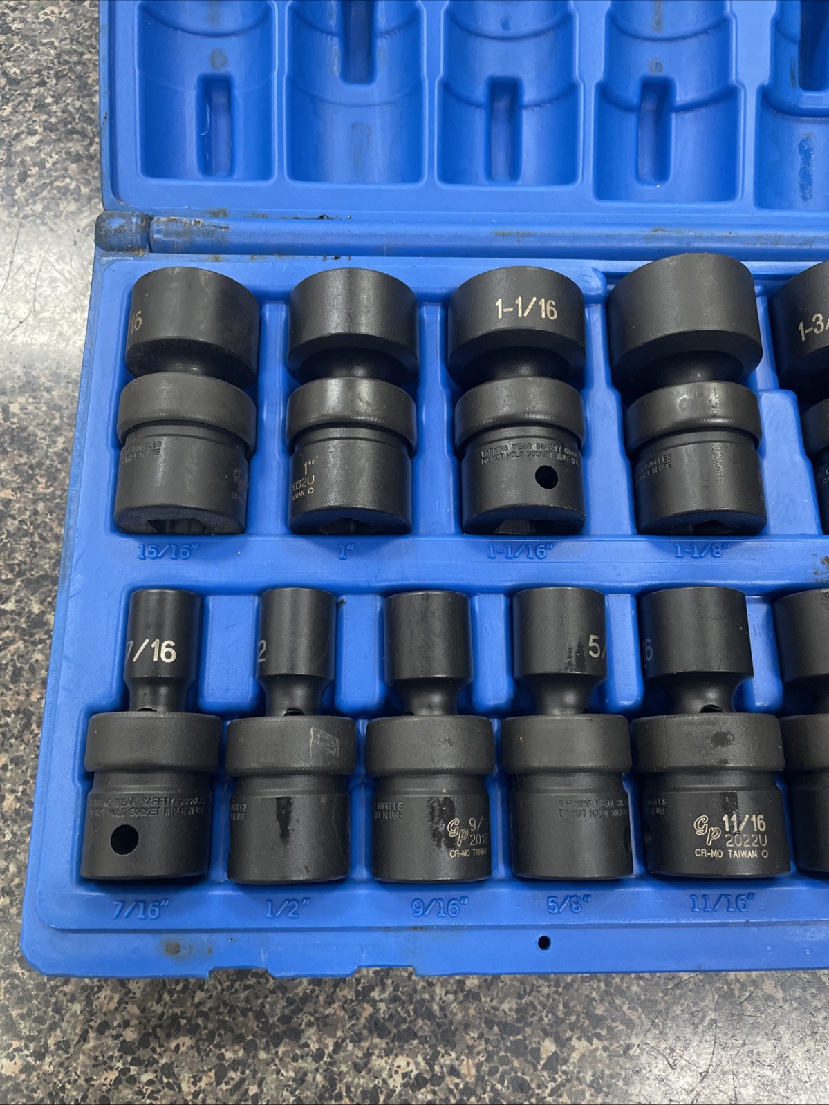 14 PIECE SET OG GP 1314U SWIVEL IMPACT SOCKET SET STANDARD USA SELLER