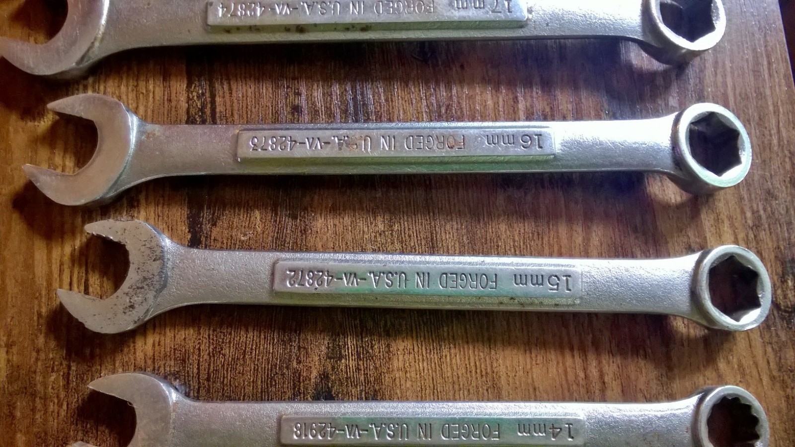 USA Craftsman 9 Pc Metric Combination Wrench VA Series 8mm 10mm 11mm 13mm-18mm