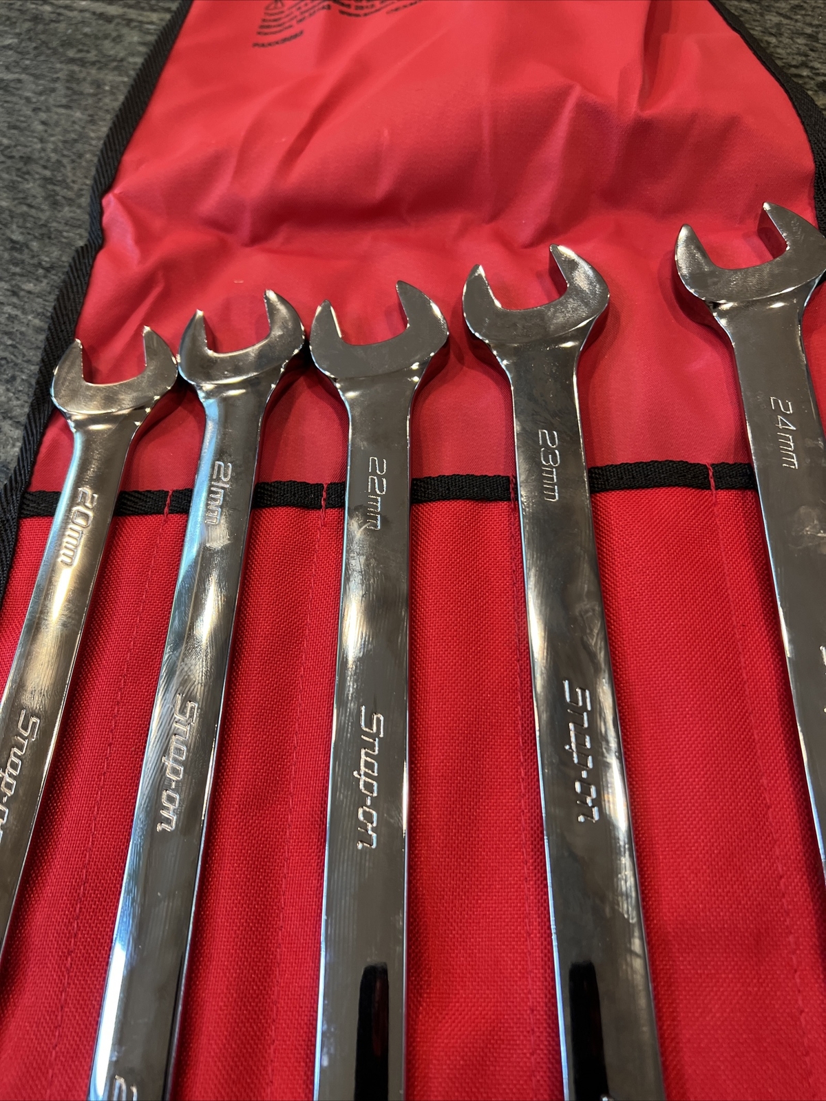 Snap-On oexm705 5 pc 12 point metric combination wrench set 20-24mm sealed
