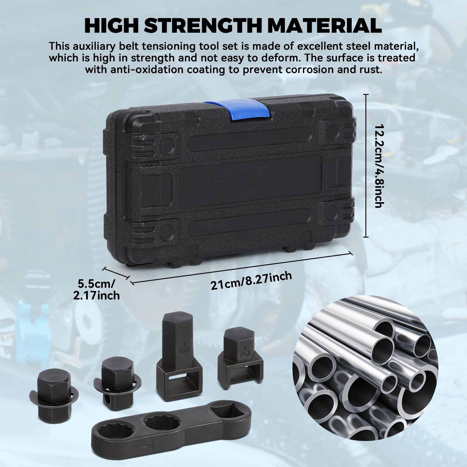 Auxiliary Belt Tensioning Tool Set W/ 12.5 MM Extension Bar Fit for Ford, Mazda