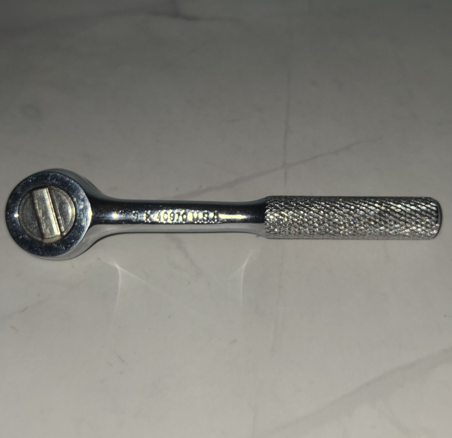 Vtg S-K Tools Ratchet 40970 1/4″ Drive Knurled Handle USA Mechanic Tool Chrome