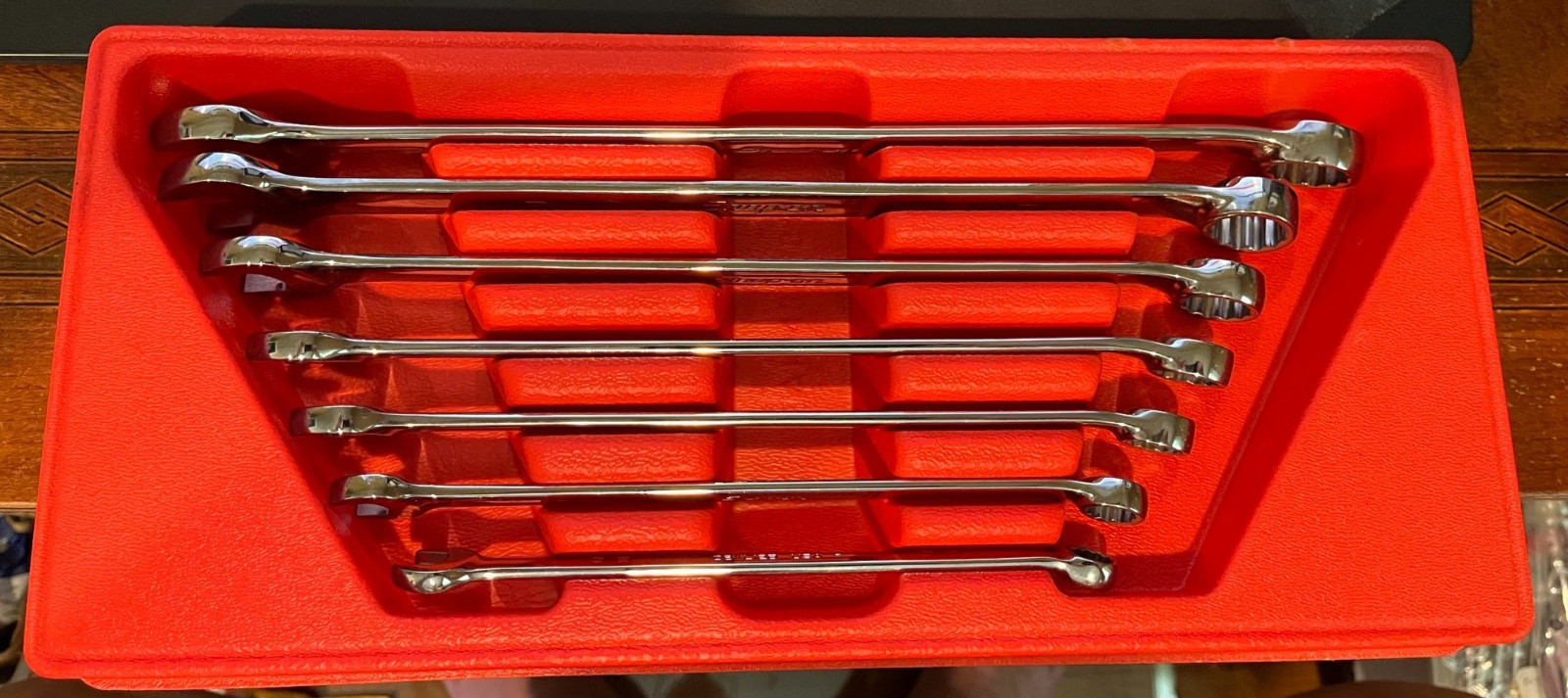 Snap-on OEXL707B Long Combination Wrench Set 7 PC Set 3/8″ – 3/4″ Like New