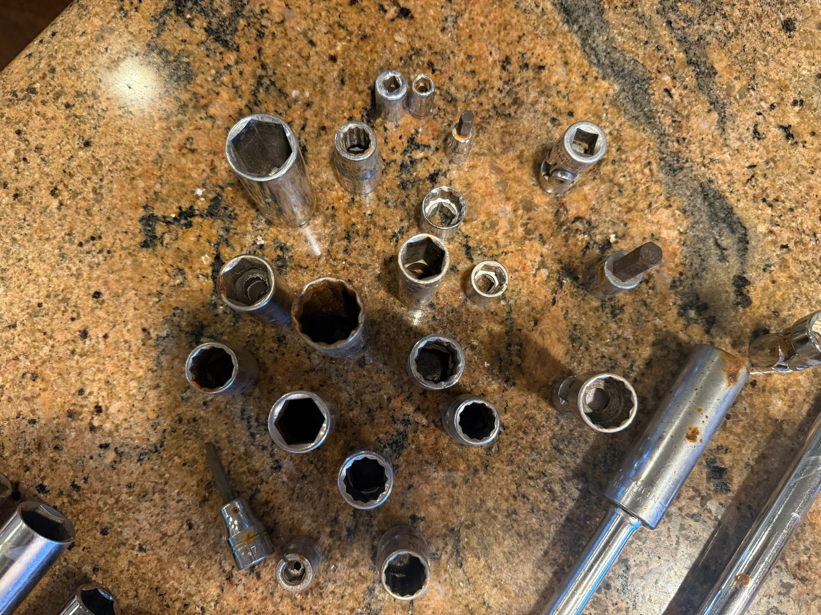 Lot Of 30 Craftsman SAE Sockets Various Sizes And Extensions