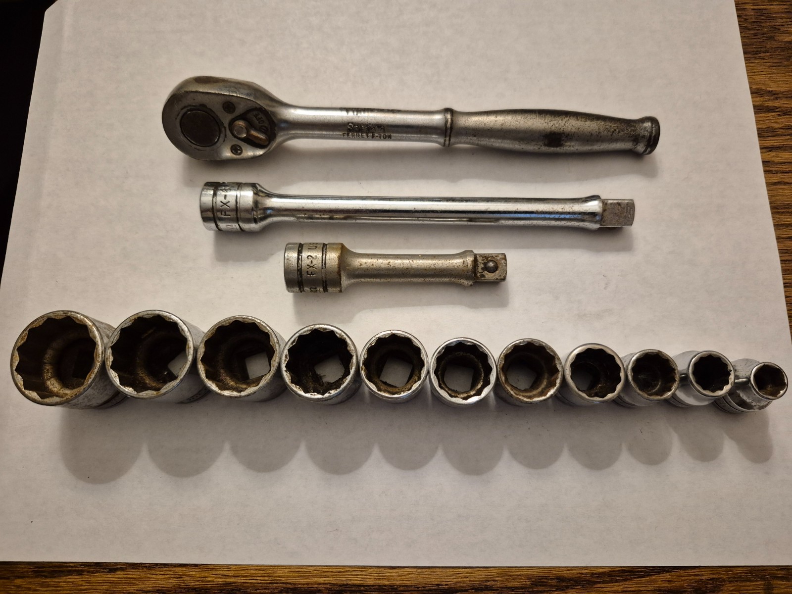 Snap-On 3/8″ Drive Socket Set, 14-Piece, 5/16″-7/8″ 12-Point, Ratchet, Extension