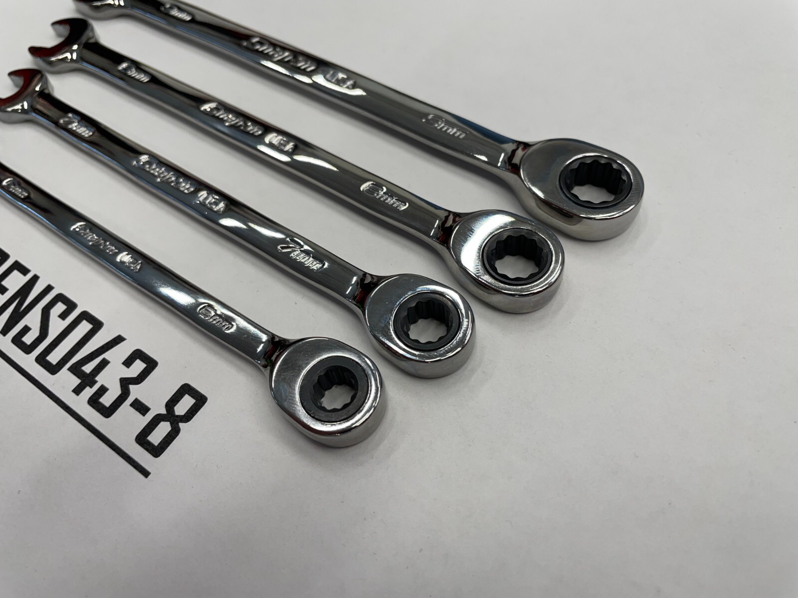 Snap-on Tools NEW 4pc METRIC Non-Reverse Ratcheting Combo Wrench Set SOXRM704A
