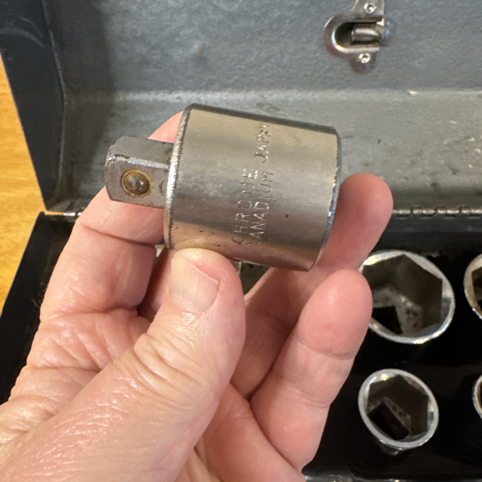 Lot of 15 China 3/4″ Drive Sockets 7/8- 2″ sockets In Vtg Craftsman Box 6516.