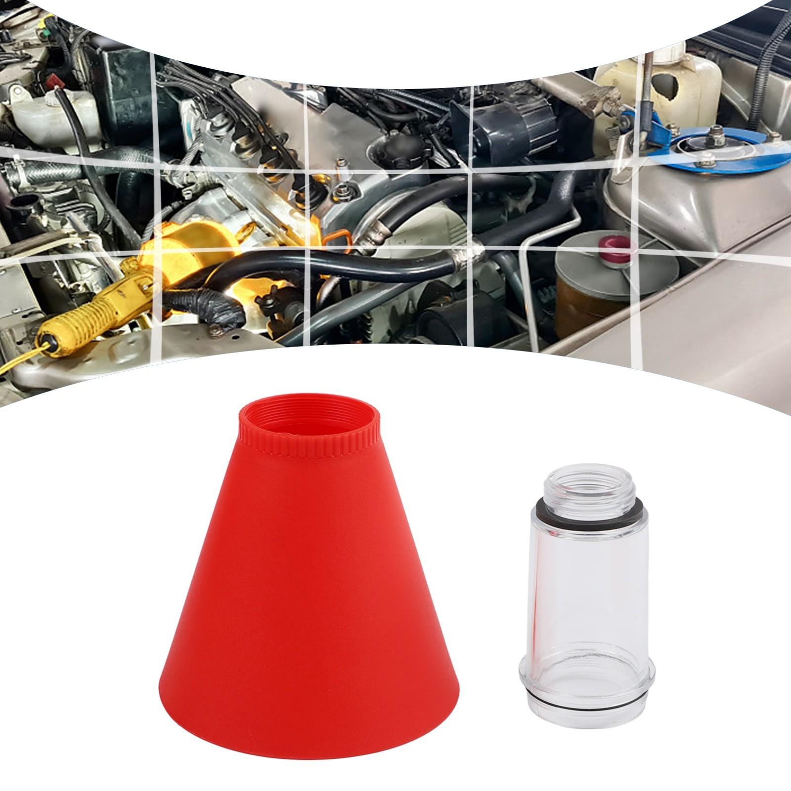 Locking Oil Funnel Threaded Adapter Hands-Free Fill Tool 37mm For Toyota For KIA