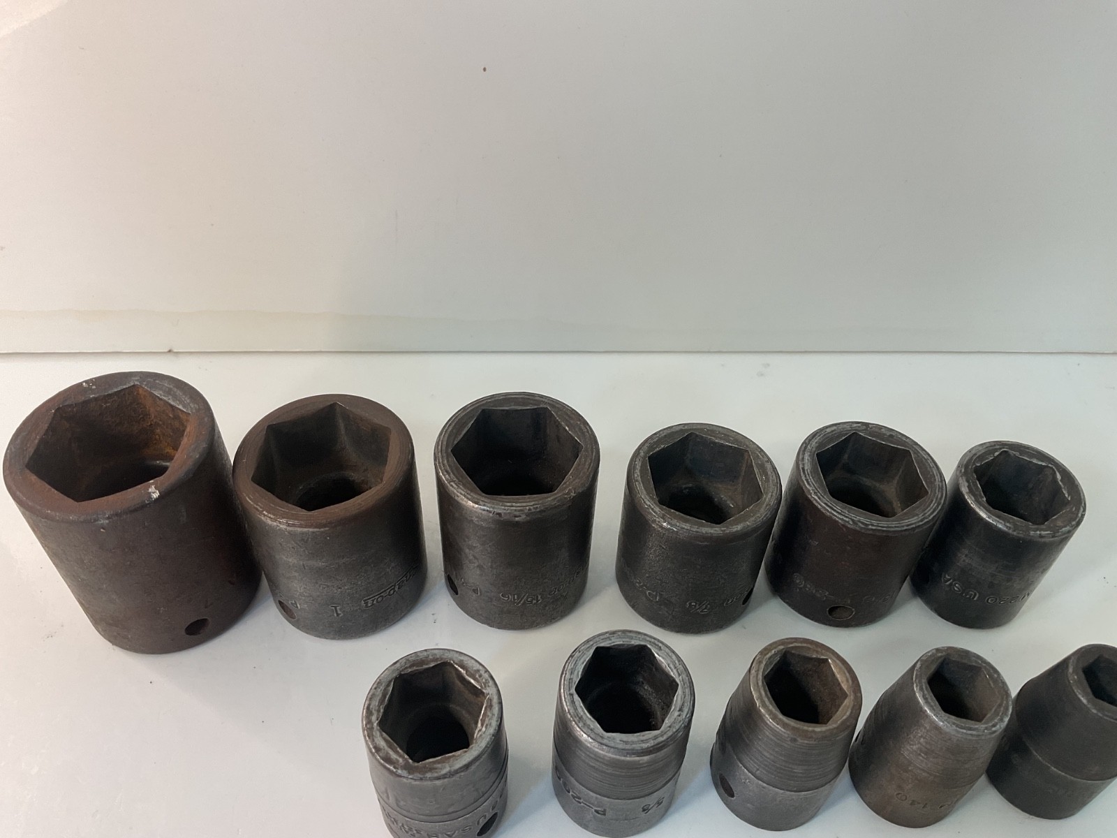 Snap On Tools Vintage 1/2″ Drive Impact Socket Set 6 Point Mixed 11 Pieces