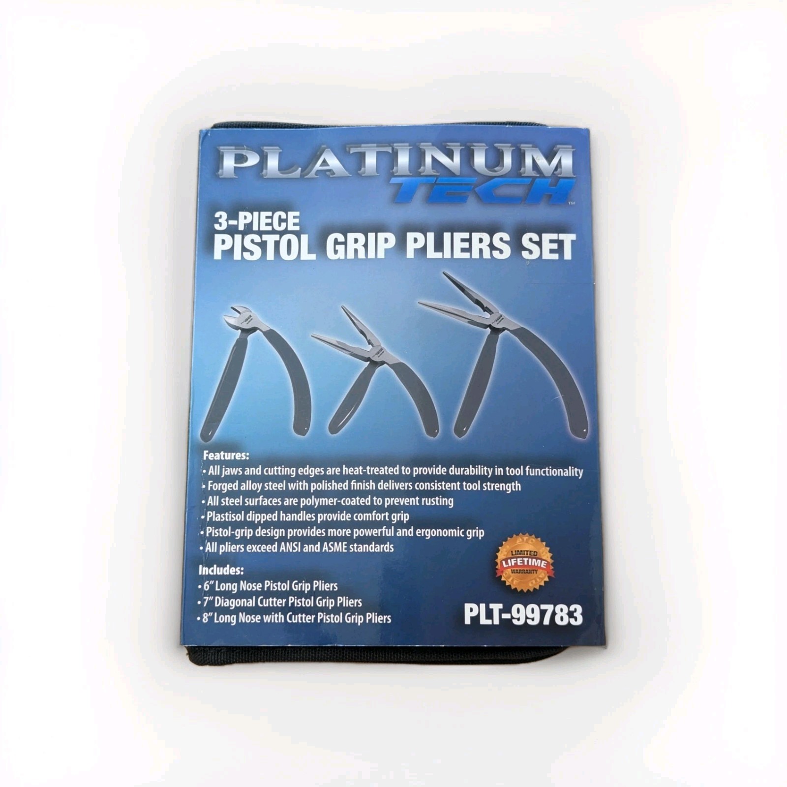 PLT-99783 Platinum Tech 3-Piece Pistol Grip Pliers Set