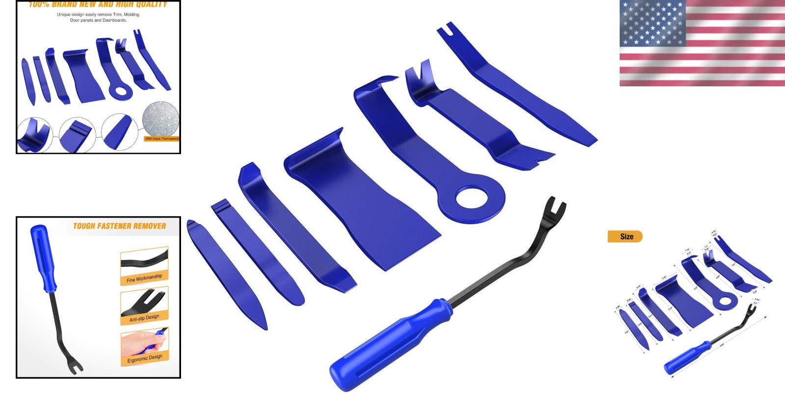 8-Piece Auto Trim Removal Tool Set – Essential Car Repair Kit in Blue