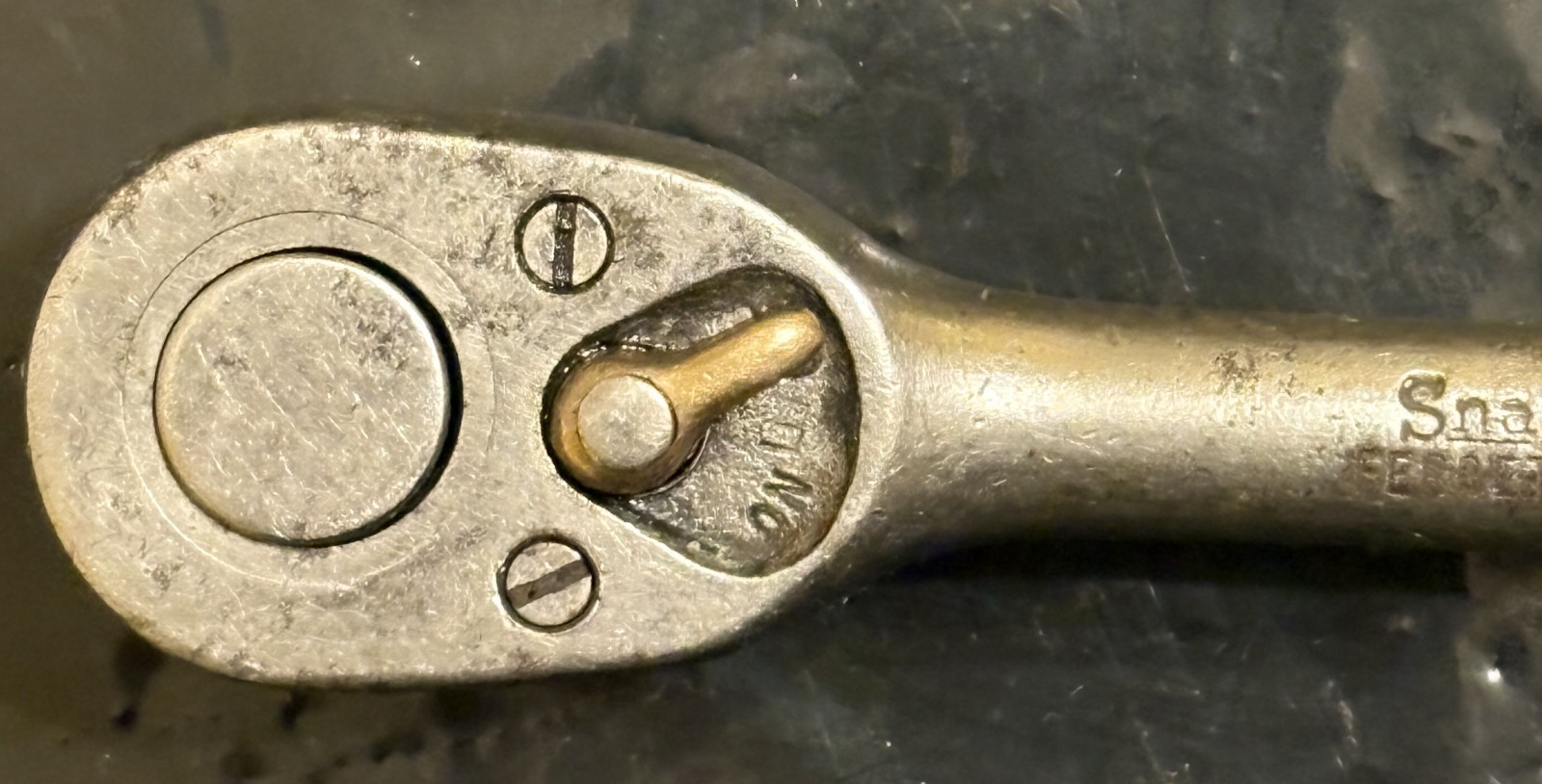 Vtg Snap-On Tools USA 3/8” Drive Ferret Ratchet F-70N w/oil port 1946(?) date