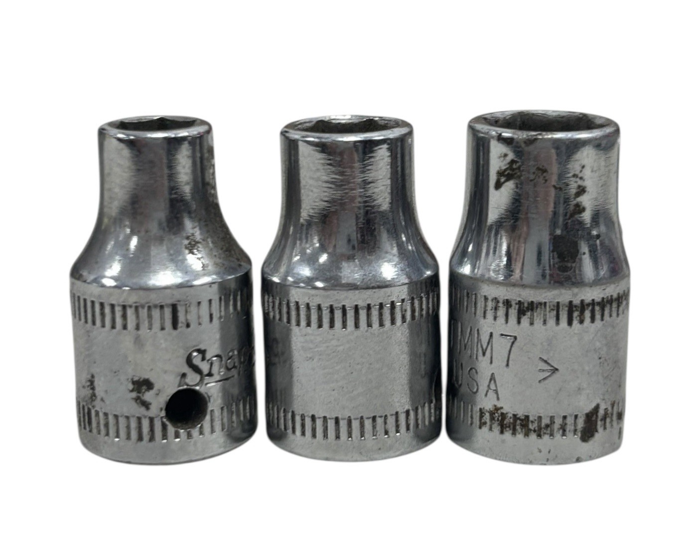 Snap On Shallow Socket Set – Chrome, TMM4-TMM14 (Missing TMM7)