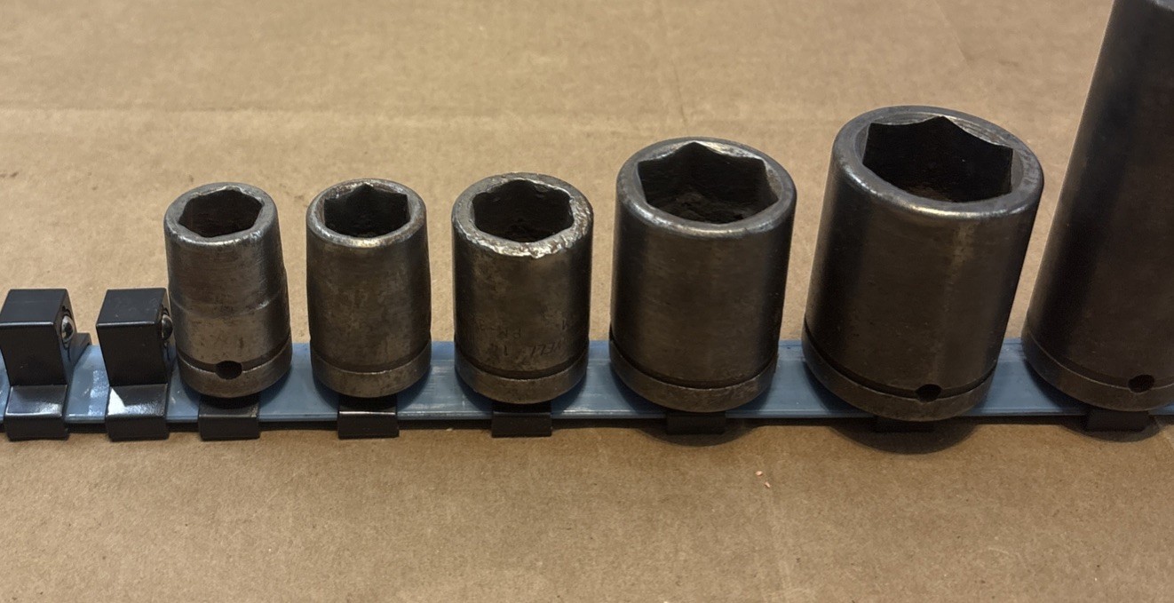 Cornwell Impact Sockets 6 Pieces Mechanics Tools USA 22mm, 27, 24, 18, 16, 14 mm