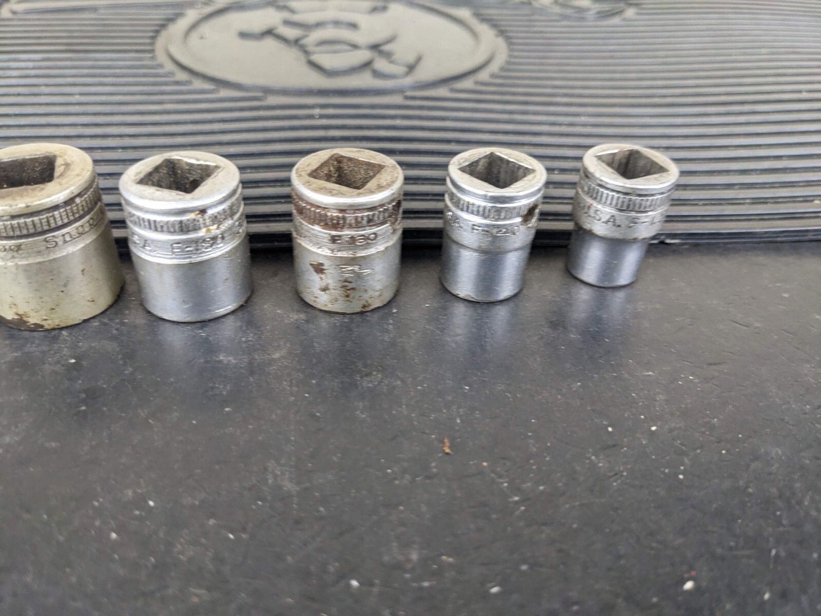 #bg214 Snap-on 6pc F-Series 3/8″ Drive 12-Point SAE Shallow Socket Set USA