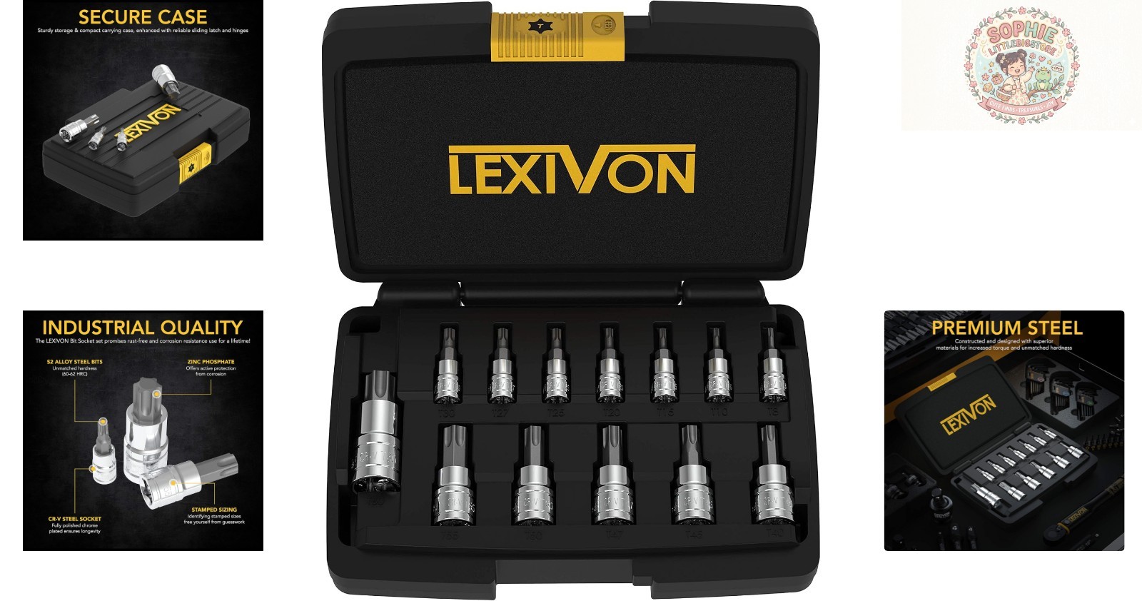 Precision 13-Piece Torx Bit Socket Set – Chrome Finish with