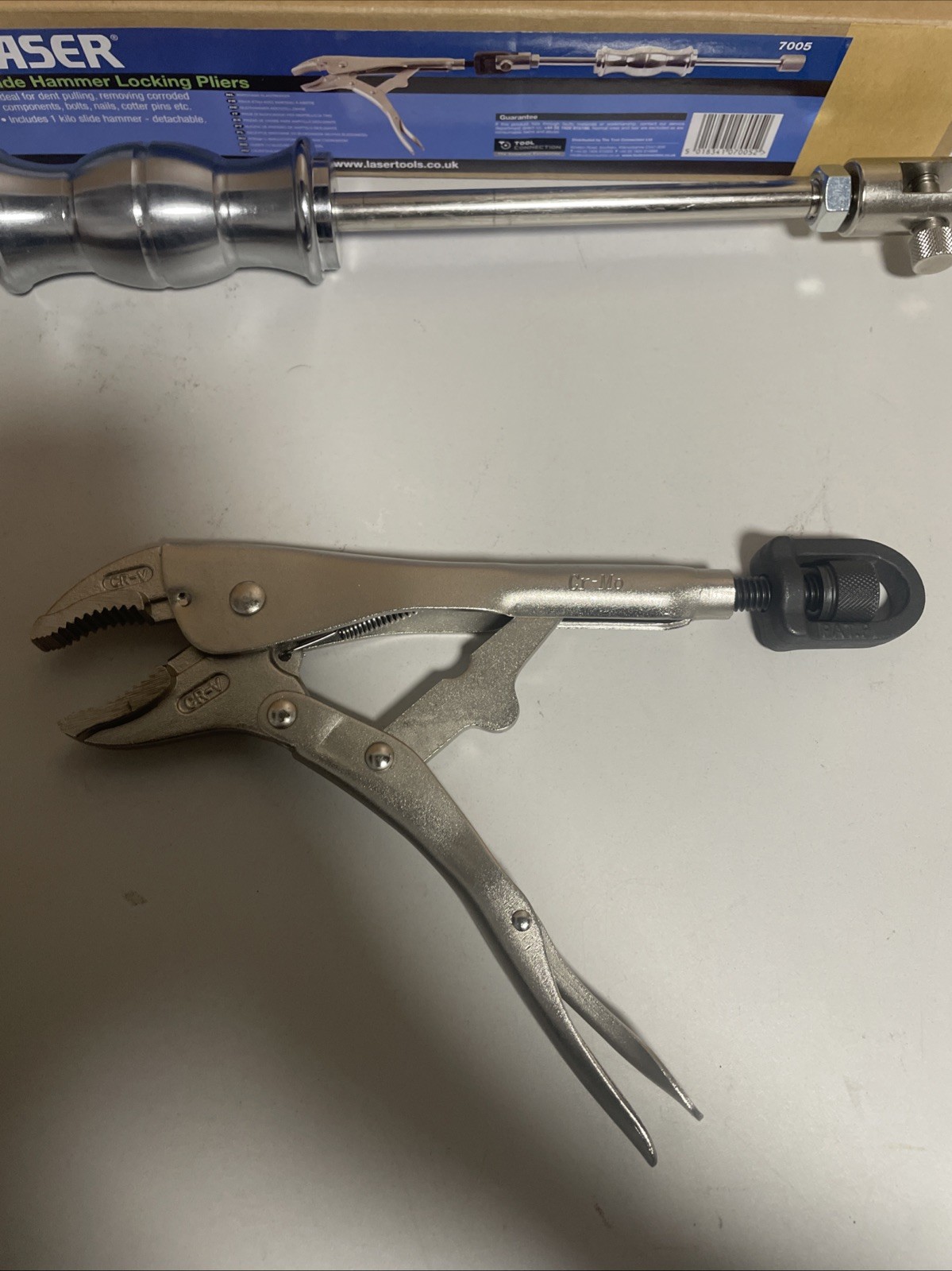 Laser 7005 Slide Hammer Locking Pliers Silver 05018341070052