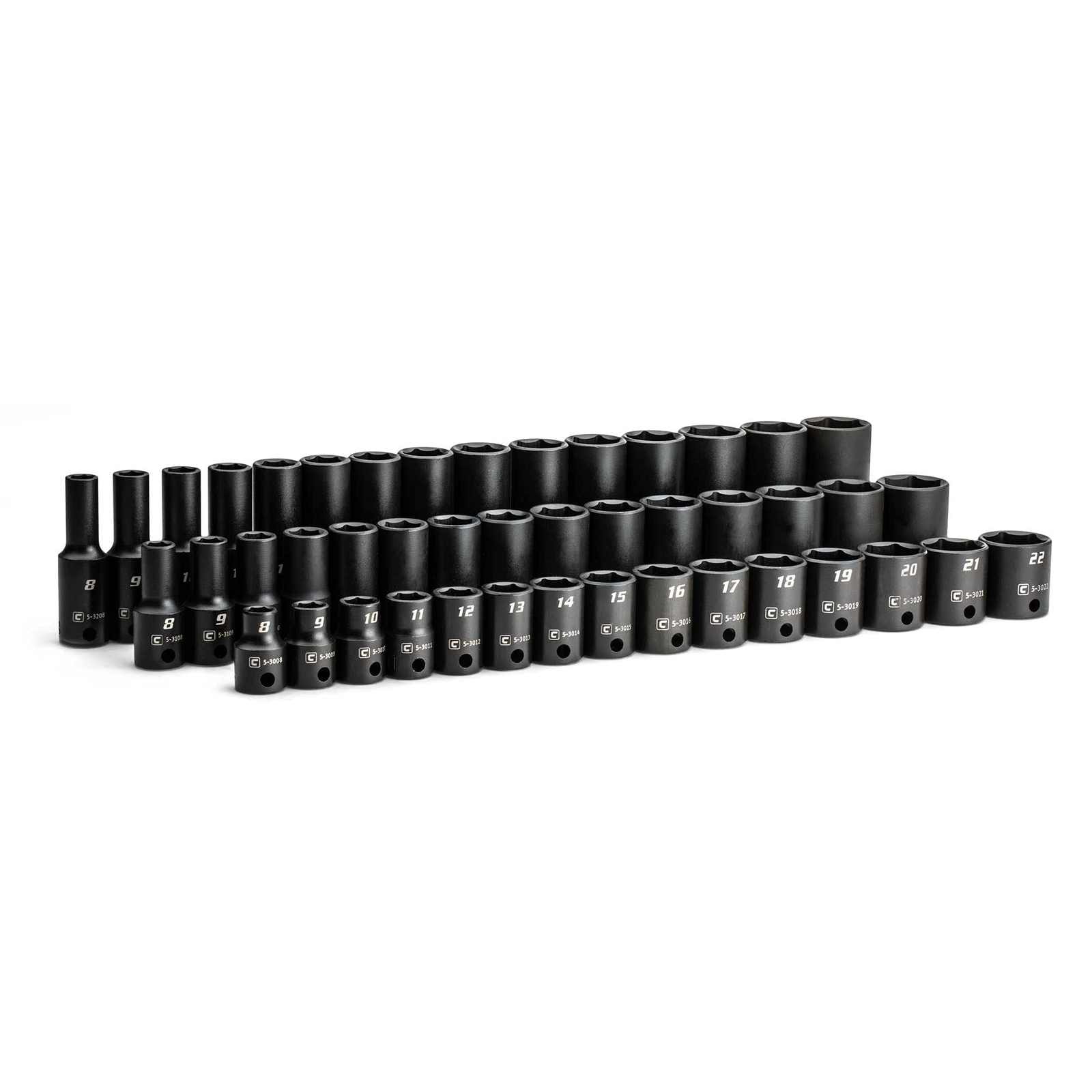 Capri Tools 3/8 in. Drive Shallow, Semi-Deep and Deep Impact Socket Set, Metr…