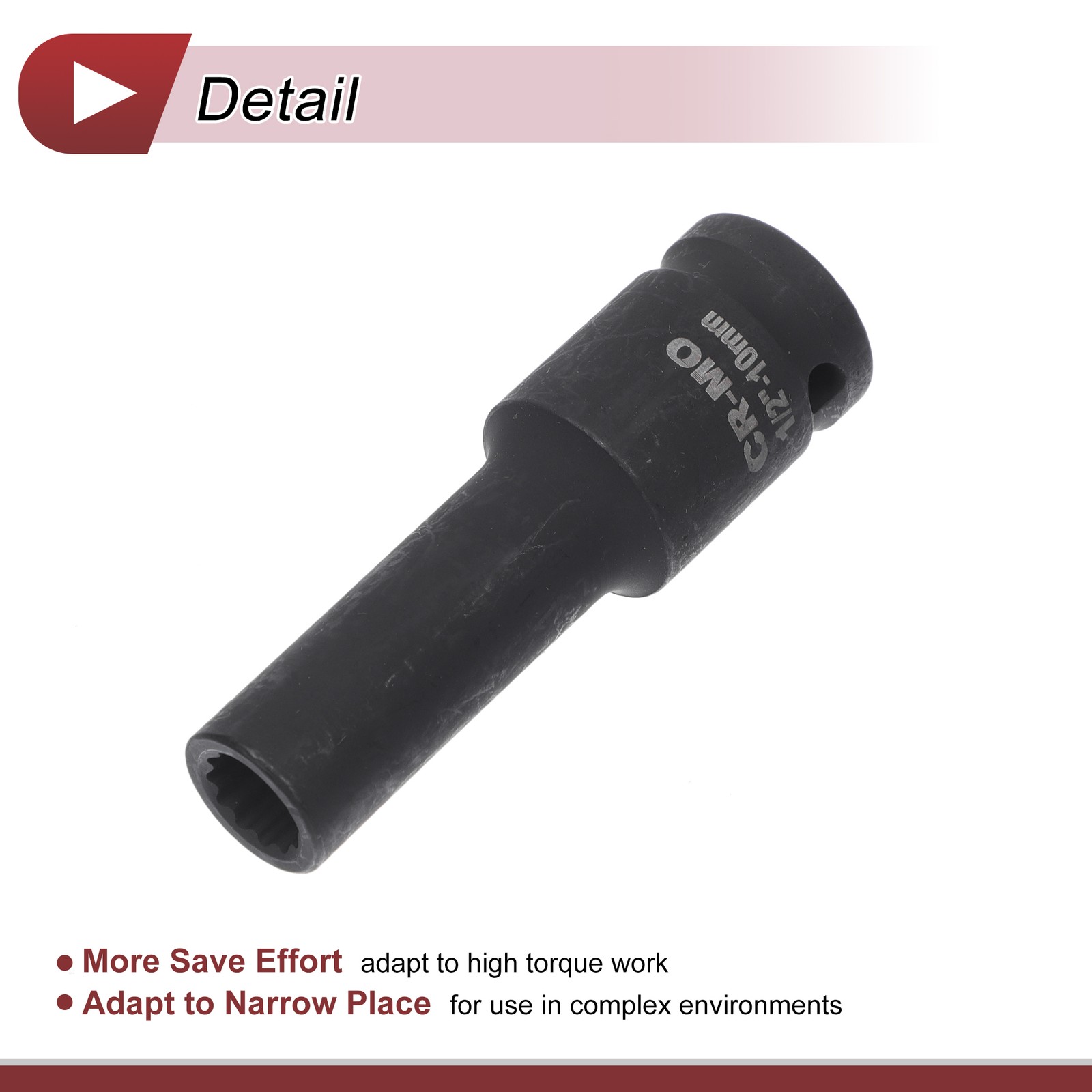 Universal 1/2 Inch Drive Impact Socket 10mm 12 Point High Carbon Steel 1 Pcs