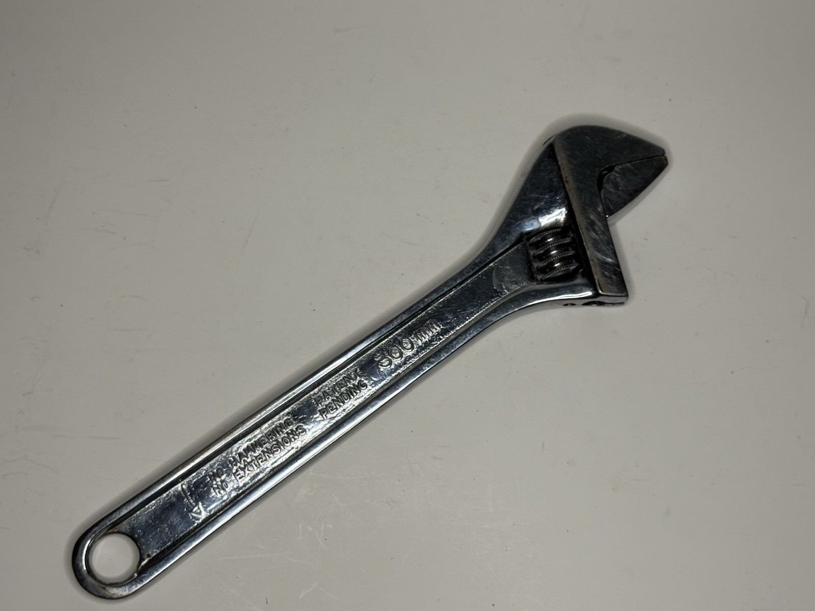 Snap-on Tools USA AD12 12’ Long Chrome Full Polished Adjustable Wrench Vintage
