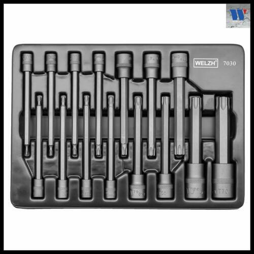 Welzh Werkzeug 15-Piece Master T-Star Torx Bit Socket Set S2 Steel T6-T70 110mm