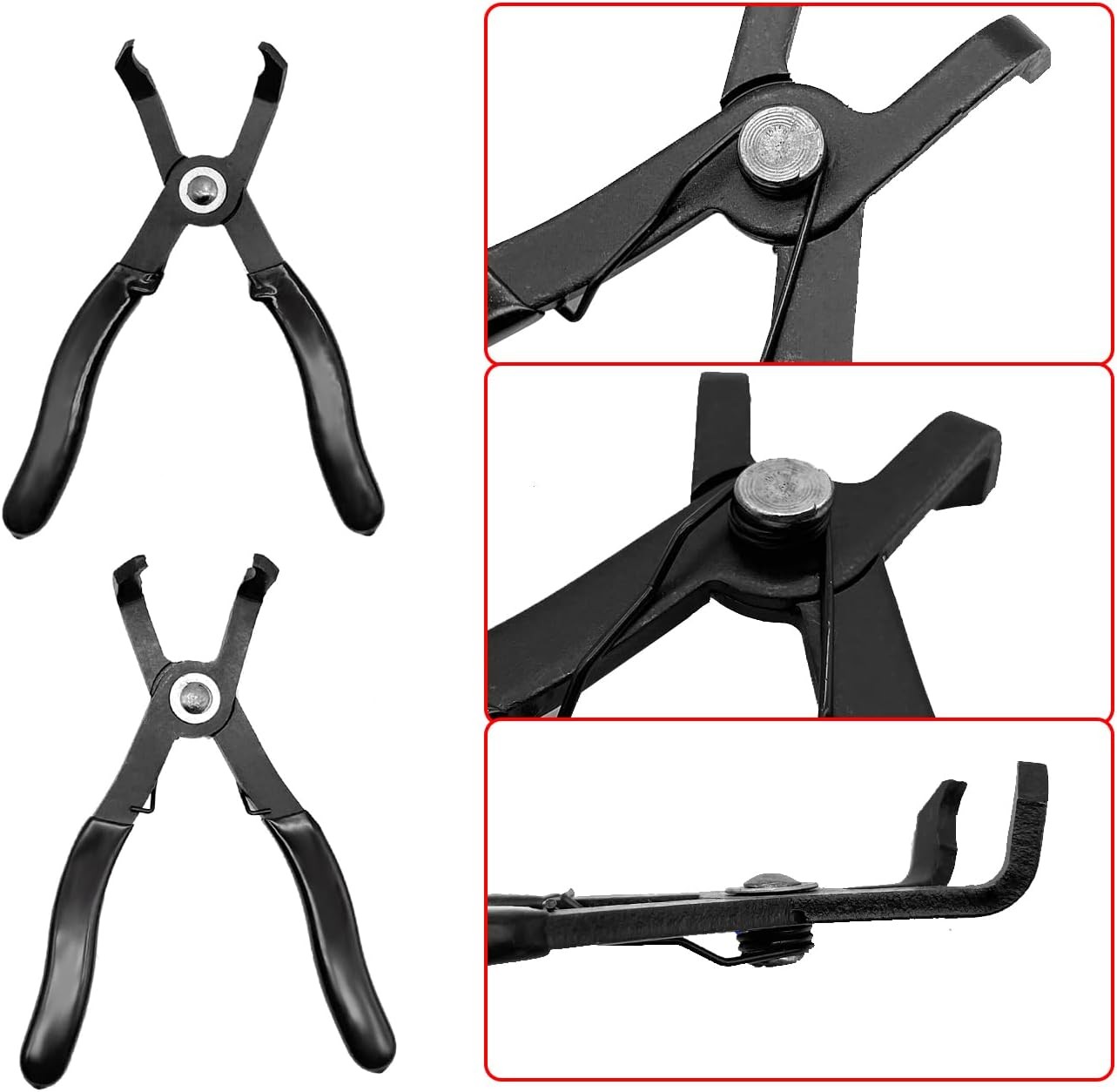 30°& 80° Push Pin Plier Set, Angled Pliers Fastener Remover Tool Rivet Black