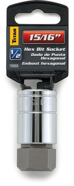 Titan 15669 1/2-Inch Drive x 15/16-Inch Hex Bit Socket – 15/16″