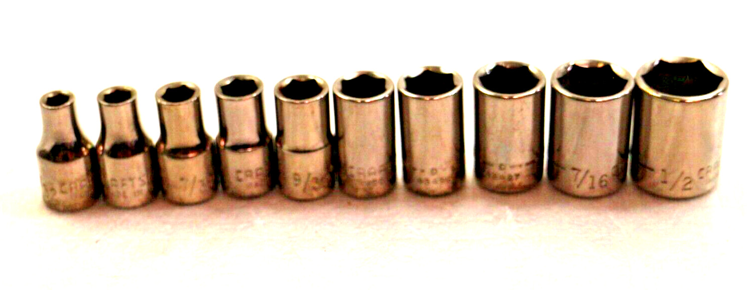 Craftsman 10-piece 6 Point low 1/4″Drive SAE Sockets 5/32″-1/2″ 43481-43499
