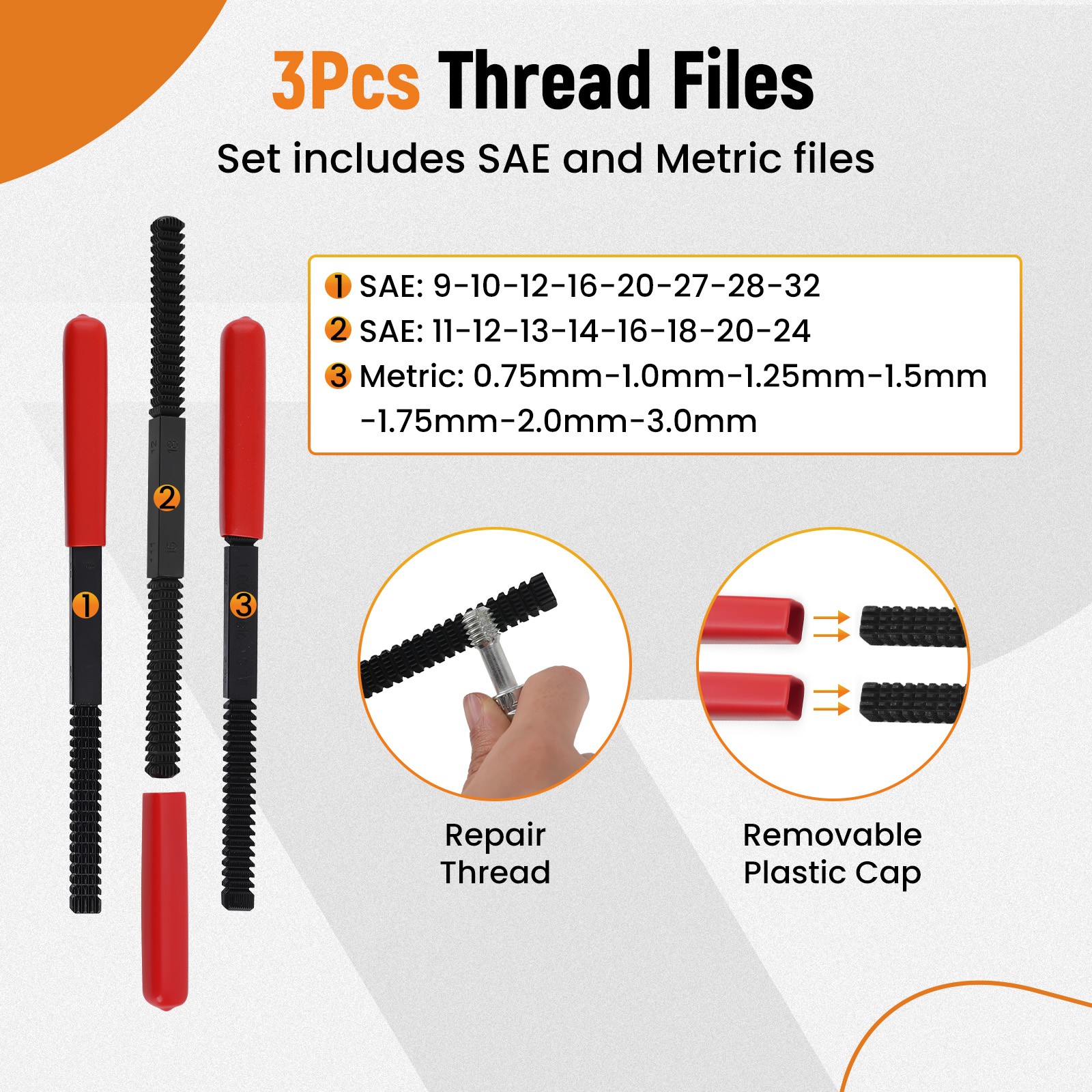 Carbon Steel Thread Repair Kit 61pc Heat-Treated with SAE/Metric Thread Files