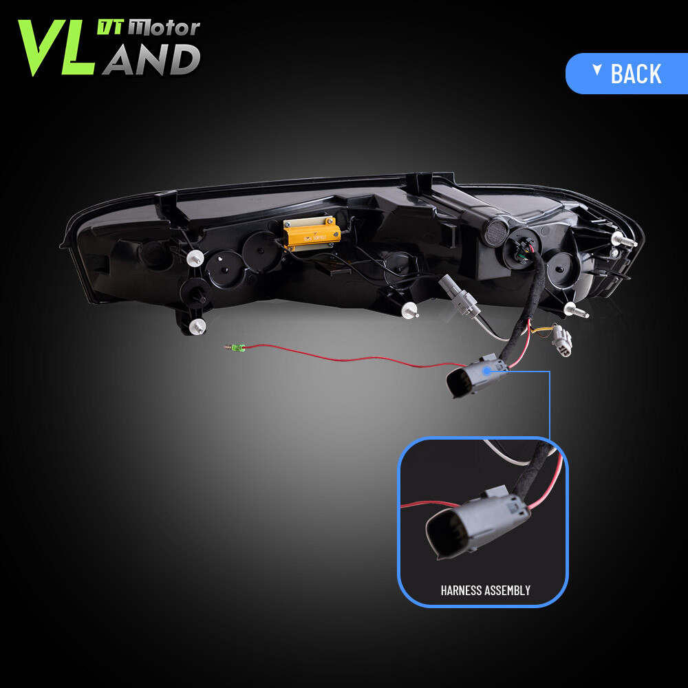 Set VLAND FULL LED Tail Lights For Chevy Camaro 2016-2018 DRL Smoked Rear Lights
