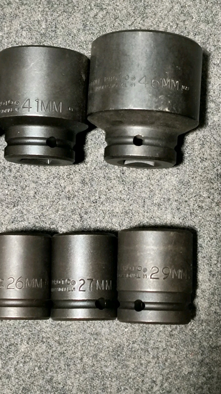 Proto Metric 3/4″ Inch Drive Impact Socket Set 19mm-46mm, 18 Pieces