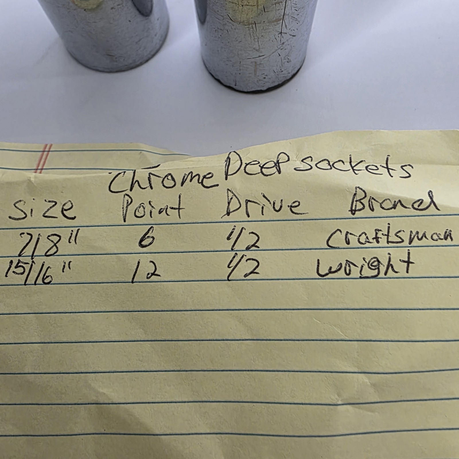Used Chrome Deep Sockets 2 Sizes *See Pics For List #984