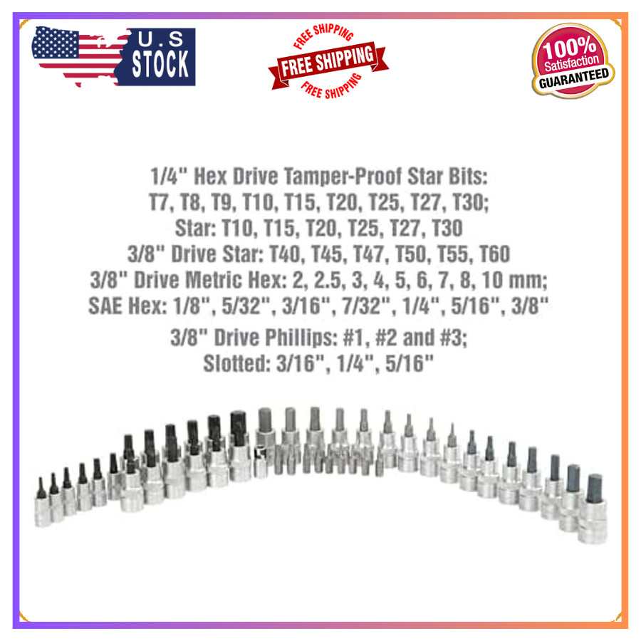 OEMTOOLS 23992 44-Piece Torx Socket Set, Ideal Torx Bit Set for Automotive Work