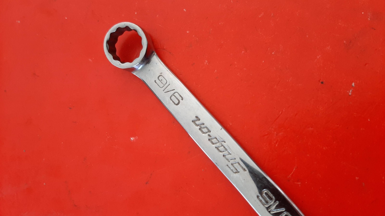 Snap-on Tools OEX180B 9/16″ 12pt Point Short Combination Wrench USA ENGRAVED