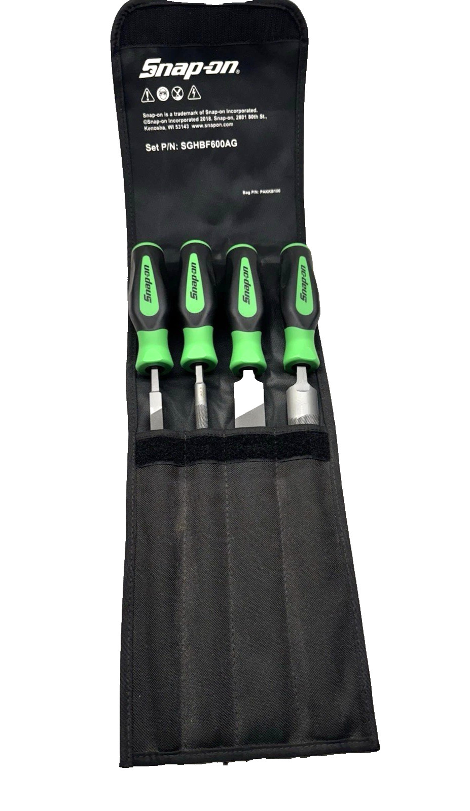 New Snap-on™ SGHBF600AG 4pc Green Instinct Soft Handle Mixed File Set SEALed