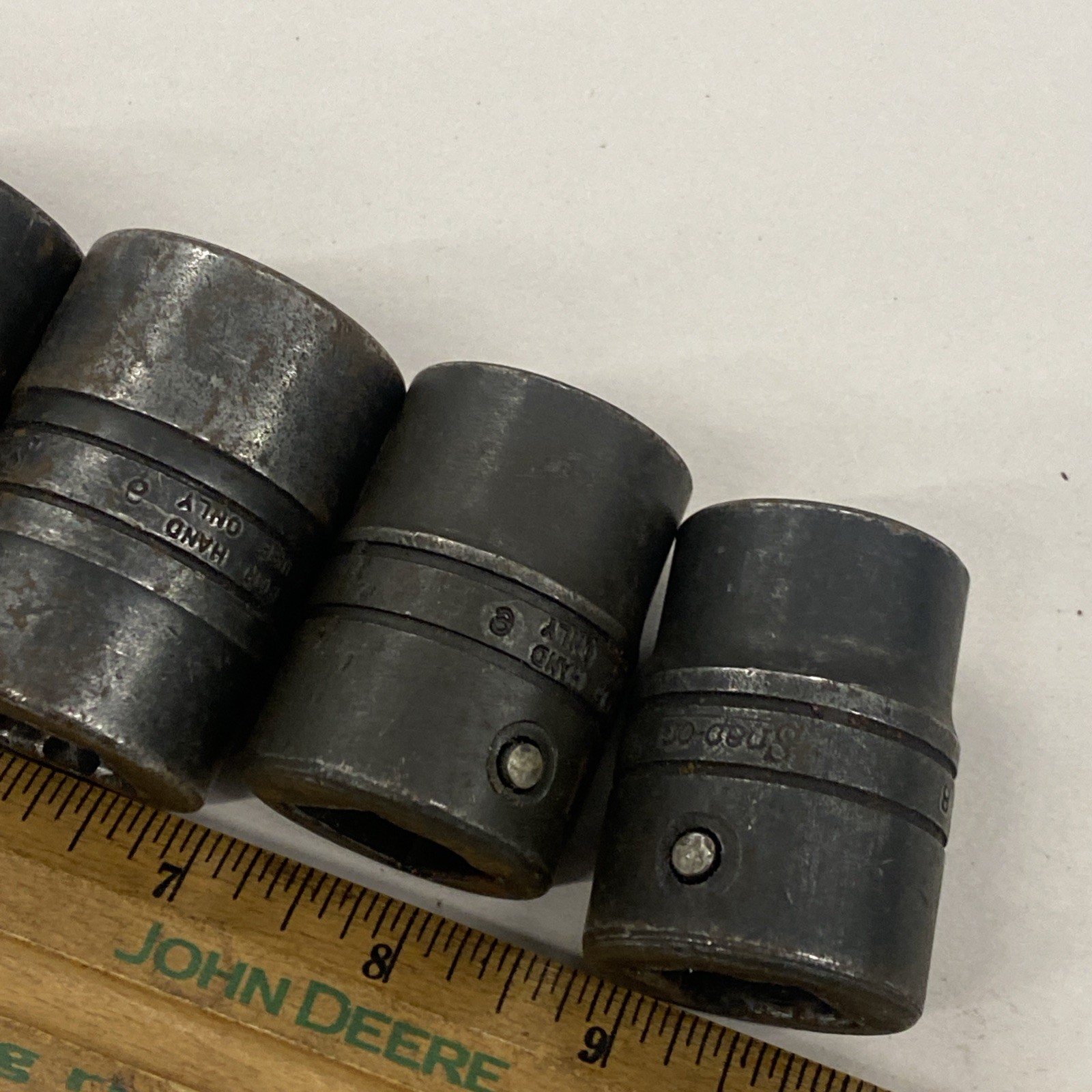 Lot of 5 Snap-on USA 3/4 drive GLDH-Series Impact SAE/Metric Sockets 12 pt M0774