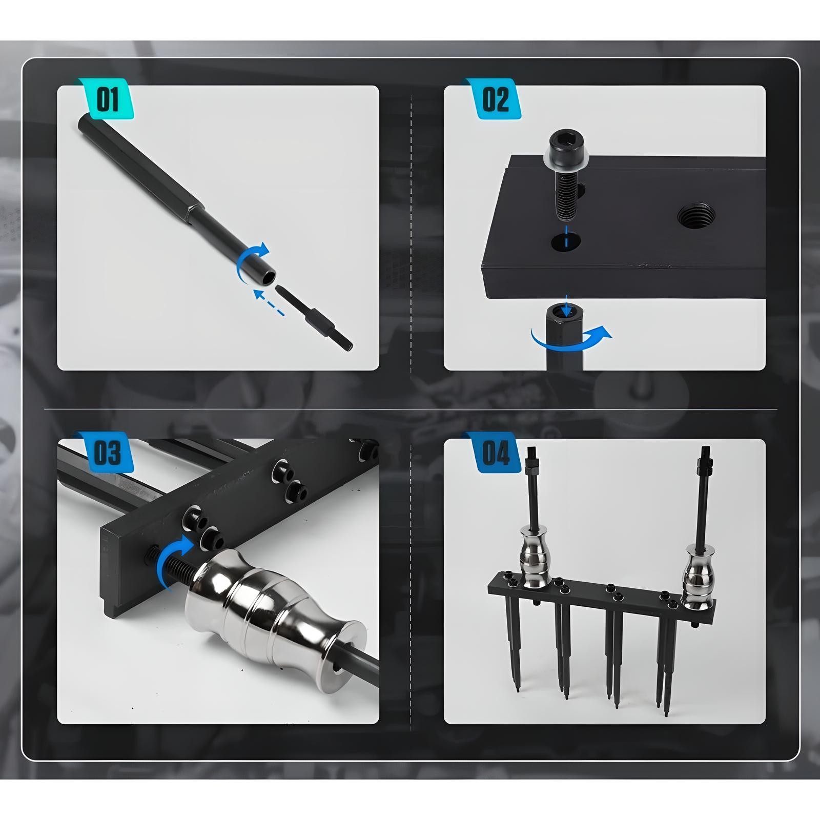 EN-51146 28PCS Fuel Injector Rail Assembly Tool Kit – NEW Master Replacer Set
