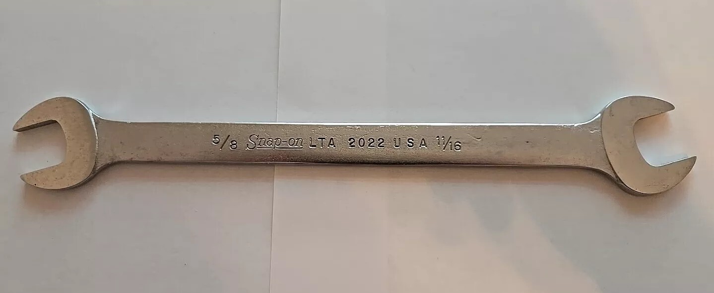 Snap On 5/8″-11/16″ Chrome Low Torque Slime Line Open End Wrench LTA2022