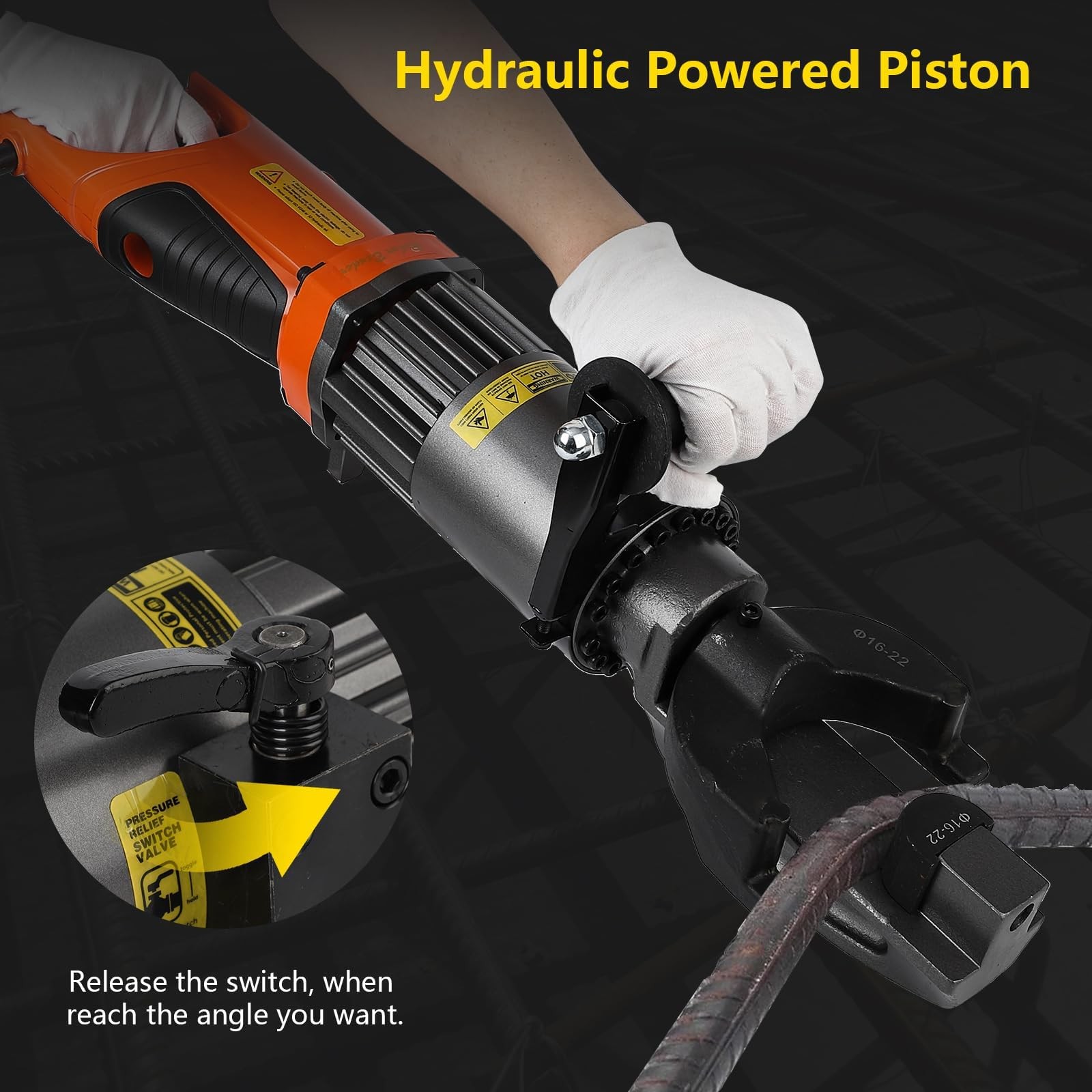 0-130° Electric Rebar Bender 7/8″ (22mm) Hydraulic Portable Rebar Bending 1200W