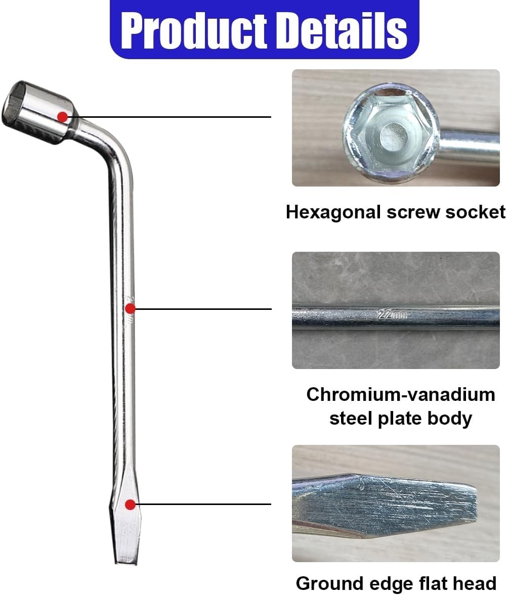Ergonomic 22mm Lug Wrench – Chromoly Steel for Efficient Vehicle Maintenance
