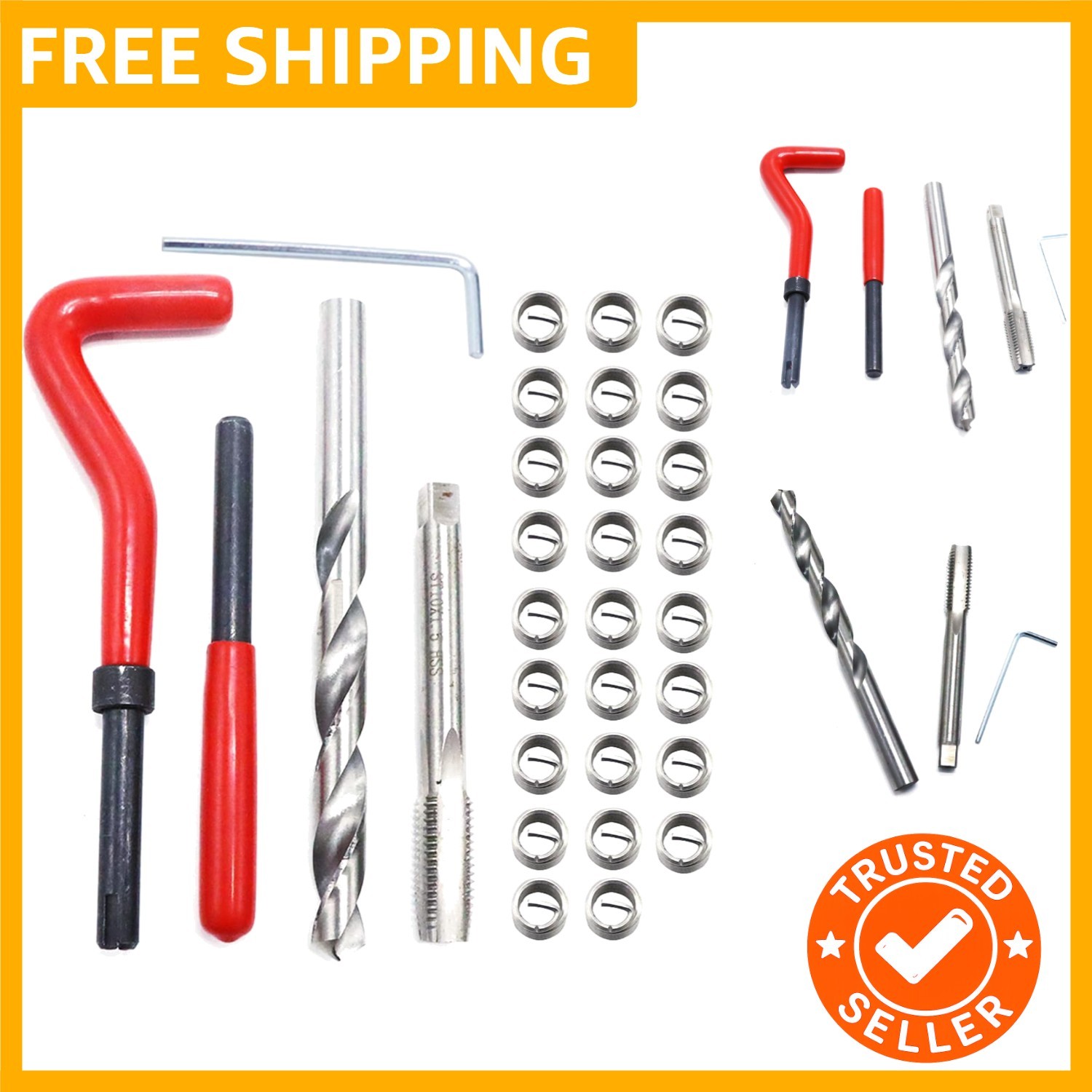 30pcs Stainless Steel M12 x 1.75mm Thread Repair Insert Kit Compatible Hand T…