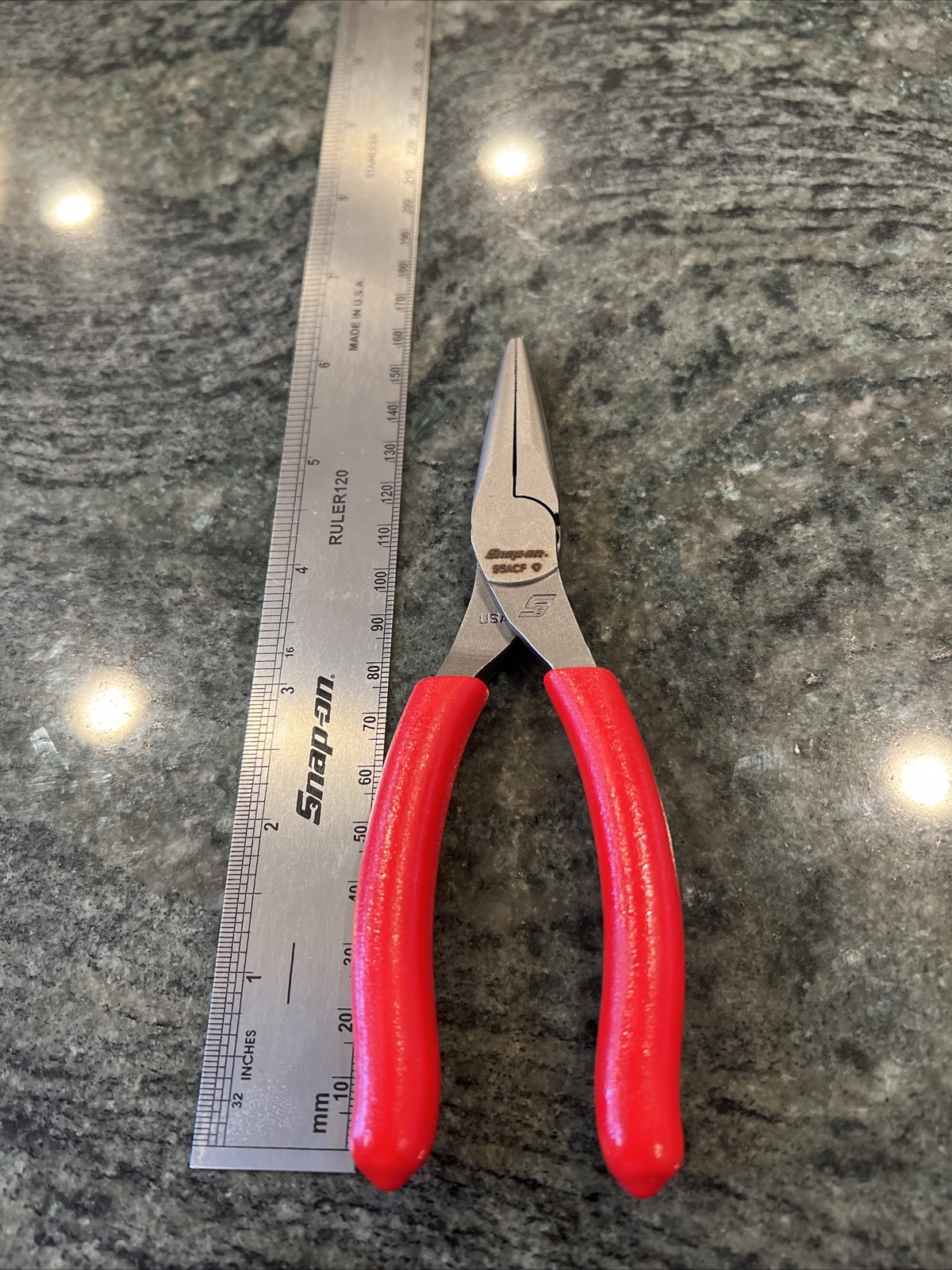 Snap-On 95acf 6″ talon grip needle nose pliers red